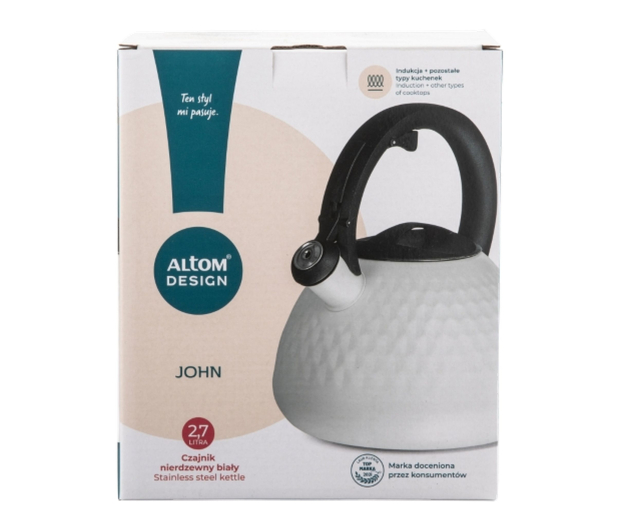 Altom John czajnik 2,7 l biały indukcja - 1611082 - zdjęcie 4